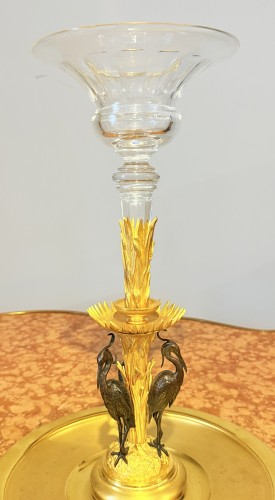 XIXe siècle - Paire de centres de table en bronze à double patine