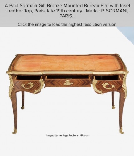 Bureau plat  vers 1850 - Galerie Leroy