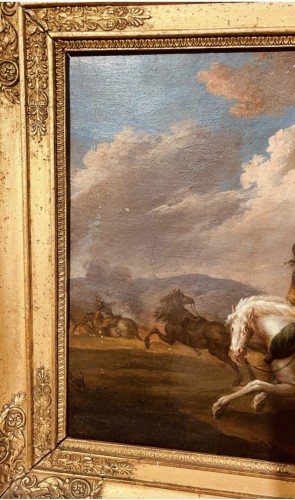 Scène de bataille, école italienne fin 18e siècle - Tableaux et dessins Style Directoire