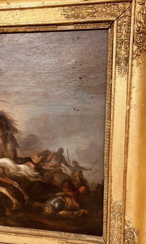 Tableaux et dessins Tableaux XVIIIe siècle - Scène de bataille, école italienne fin 18e siècle