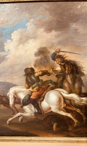 Scène de bataille, école italienne fin 18e siècle - Galerie Leroy