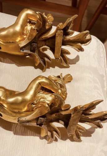 Napoléon III - Pair of wall sconces in gilt bronze, late 19th century.