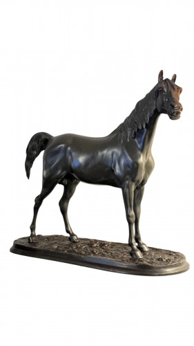 Cheval à l'arrêt , Pierre Jules MÈNE et fonte de Barbedienne