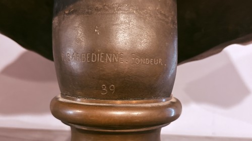 Sculpture Sculpture en Bronze - Buste de Voltaire , fonte de Barbedienne