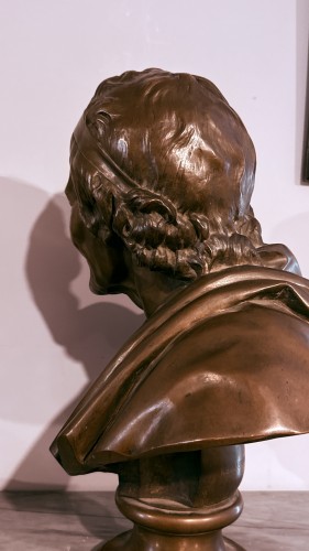 Antiquités - Buste de Voltaire , fonte de Barbedienne