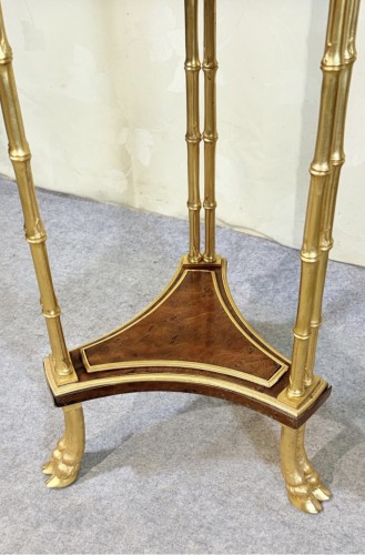Guéridon en bronze aux tiges de bambou , vers 1880 - Mobilier Style Napoléon III