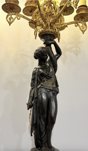 Monumentale paire de candélabres à 10 feux de lumière fin XIXe - Galerie Leroy