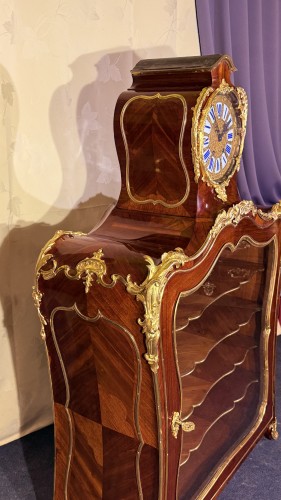 Louis XV - Cartonnier à pendule du XVIIIe siècle