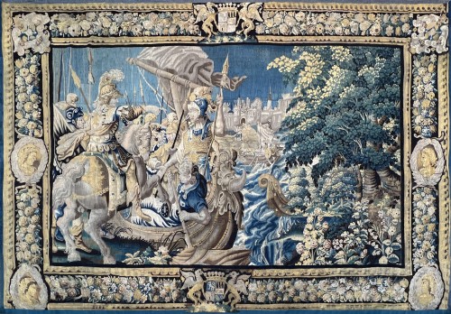 French 17th century Tapestry - Alexander the Great, The Crossing of the Granicus