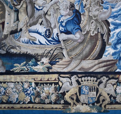 Antiquités - French 17th century Tapestry - Alexander the Great, The Crossing of the Granicus