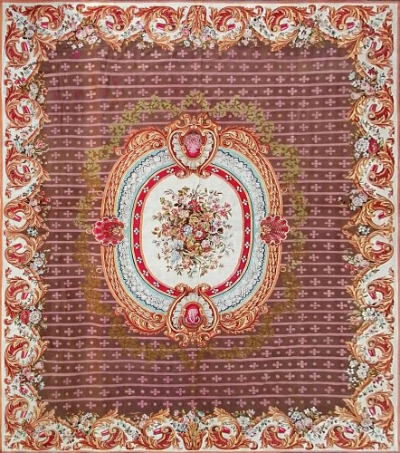 Napoleon III Carpet From The Aubusson Factory, Circa 1840