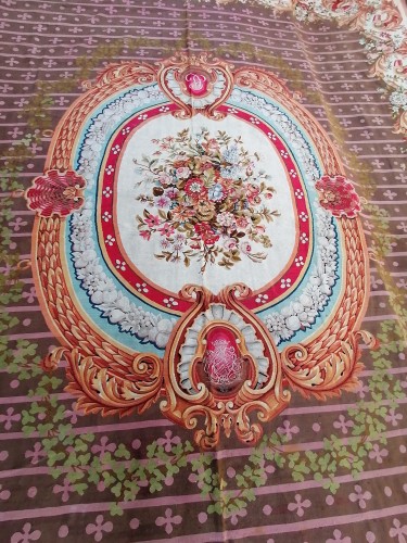 Napoleon III Carpet From The Aubusson Factory, Circa 1840 - Tapestry & Carpet Style Napoléon III