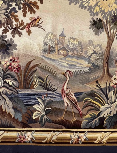 Antiquités - Verdure - French Aubusson Manufactury Tapestry 19th Century 