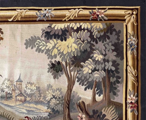 Antiquités - Verdure - French Aubusson Manufactury Tapestry 19th Century 