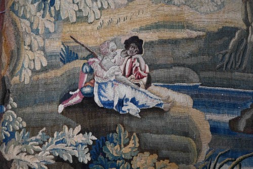 Pastoral Gallant Scene – Aubusson Tapestry, 18th Century - Tapestry & Carpet Style 