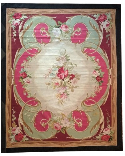 Napoleon III Carpet - Aubusson Manufacture 19th Century