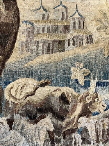 Scène pastorale idyllique - Tapisserie de la Manufacture d'Aubusson XVIIIe siècle - Tapisserie & Tapis Style 