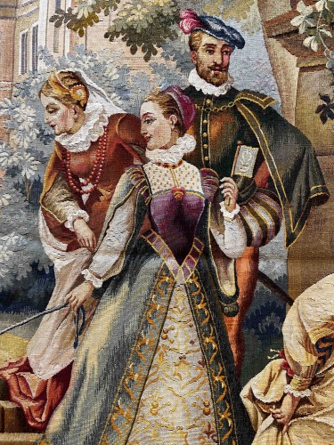 Bascoulergue - Charmante Tapisserie de la Manufacture d'Aubusson XIXe.siècle - Tapisserie & Tapis Style 