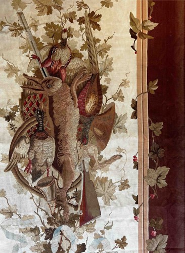 Hunting Scene - Pair of tapestry doors from the Aubusson factory - 