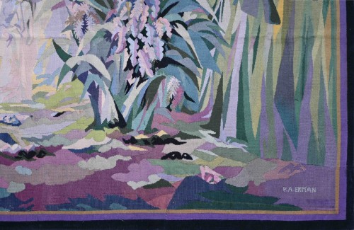 20th century - Modern Tapestry Signed Pa Ekman Monogrammed Maison Hamot In Aubusson