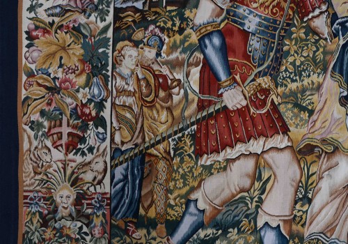 XIXe siècle - L’enlèvement d’Hélène par Pâris - Tapisserie d'Aubusson fin XIXe siècle 