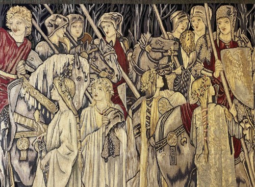 Tapisserie & Tapis Tapisserie - La Quête du Saint Graal, Tapisserie d'Aubusson du XIXe siècle 