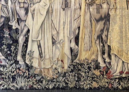 XIXe siècle - La Quête du Saint Graal, Tapisserie d'Aubusson du XIXe siècle 