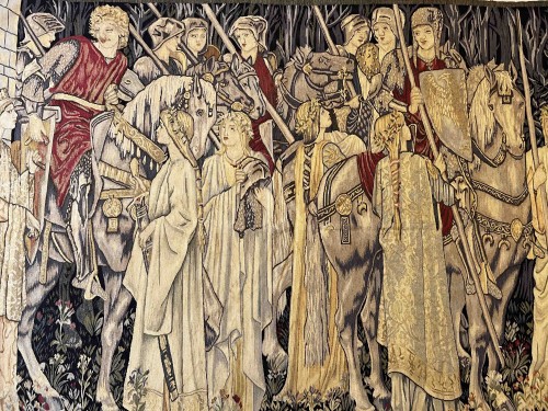 La Quête du Saint Graal, Tapisserie d'Aubusson du XIXe siècle  - 