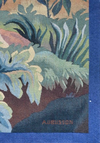 Tapisserie Verdure Aubusson - Couple cervidés dans un sous bois - 