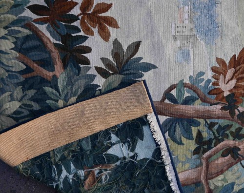 Antiquités - Tapisserie Verdure Aubusson - Couple cervidés dans un sous bois