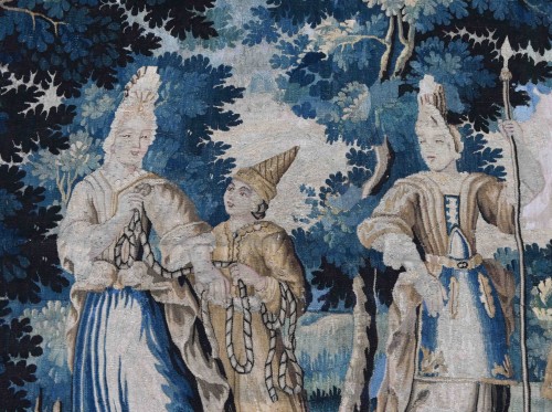 Tapestry & Carpet  - Aubusson Tapestry - The Story Of “the Elephant And The Rope On Its Leg” 