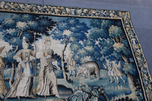 Aubusson Tapestry - The Story Of “the Elephant And The Rope On Its Leg”  - 