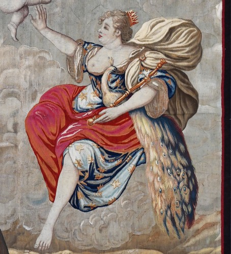 Hera, the fearsome Queen of Olympus, Tapestry, Brussels Manufactory, 18th - Tapestry & Carpet Style 