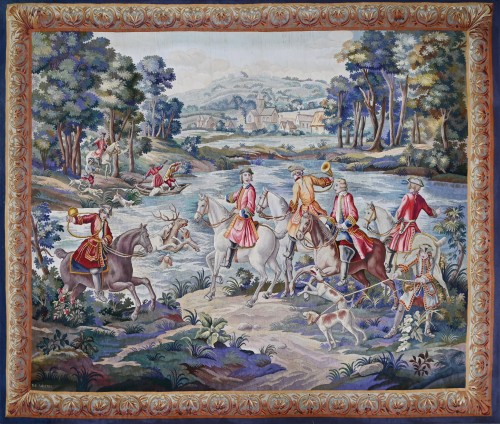 Tapisserie Manufacture Aubusson - Chasse à courre sous Louis XV