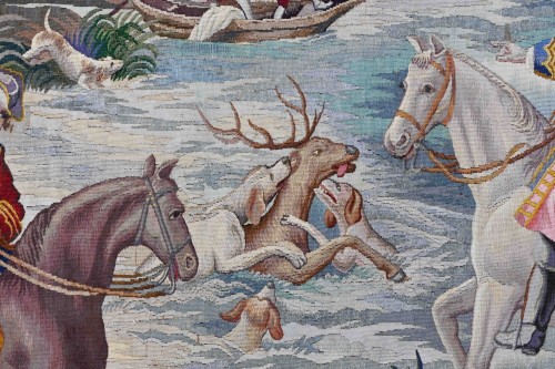 Aubusson Tapestry - Hunting Scene Under Louis XV - 