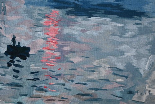 Aubusson tapestry, Robert Four workshop - Claude Monet 72 "Impression, Sunr - Tapestry & Carpet Style 50