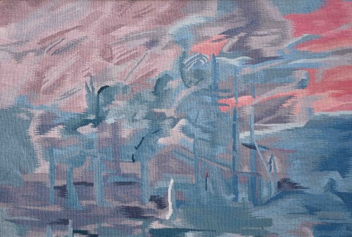 20th century - Aubusson tapestry, Robert Four workshop - Claude Monet 72 "Impression, Sunr