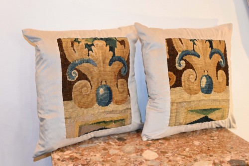Pair of 17th Century Flemish Tapestry Cushions - 