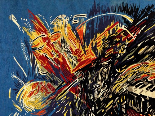 Aubusson tapestry, Robert Bouquillon (1923-2013) - The Angel of Music - Tapestry & Carpet Style 50