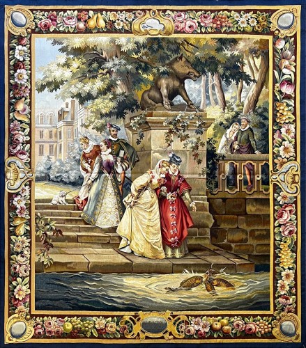 Tapisserie Manufacture d'Aubusson XIXe siècle - Les Carpes de Fontainebleau