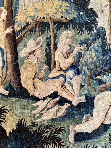 Bird Capture - 18th Century Tapestry from the Aubusson Manufactory - Tapestry & Carpet Style 