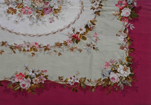 Tapestry & Carpet  - Napoleon III carpet from the Aubusson Manufacture 19th century