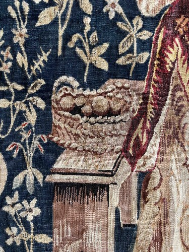 Antiquités - L'Odorat, La Dame à la licorne - Tapisserie Manufacture Aubusson XIXe siècle