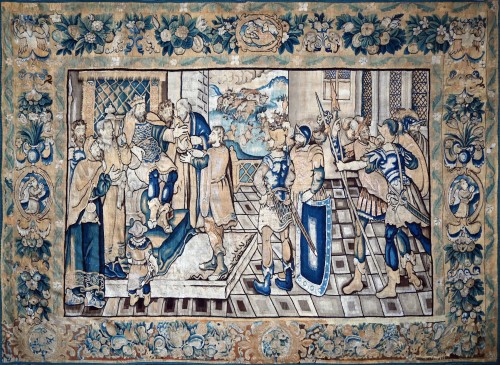 Tapisserie de la Manufacture des Flandres XVIIe siècle, David présenté au roi Saül