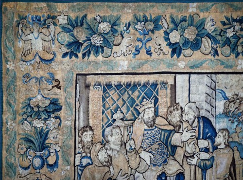 Tapisserie de la Manufacture des Flandres XVIIe siècle, David présenté au roi Saül - Galerie Lissier