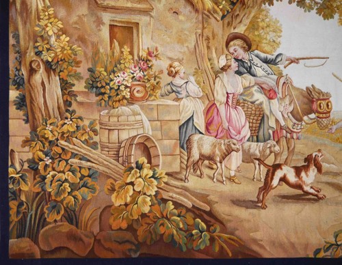 Tapestry & Carpet  - Pastoral Scene, Idealized Country Life, attributed to the Aubusson Manufactory