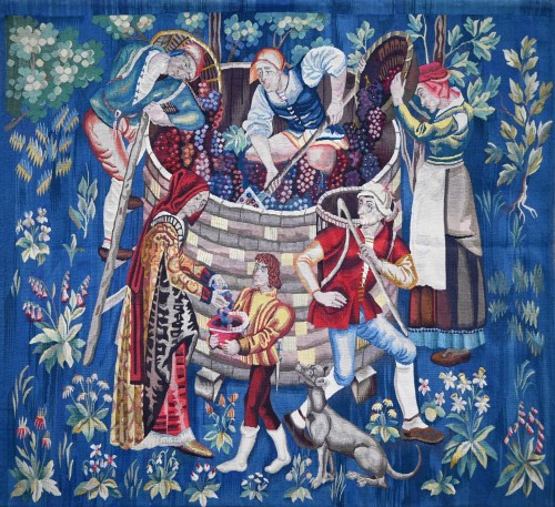 Tapisserie Vendange, Manufacture Aubusson 19e.siècle - certifiée Henri-François FAUREAU