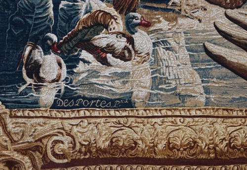 Antiquités - Tapestry signed from the Rambouillet workshop, The King Carried - Indian Ta