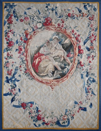Tapisserie à médaillon de la Manufacture d'Aubusson du XVIIIe siècle