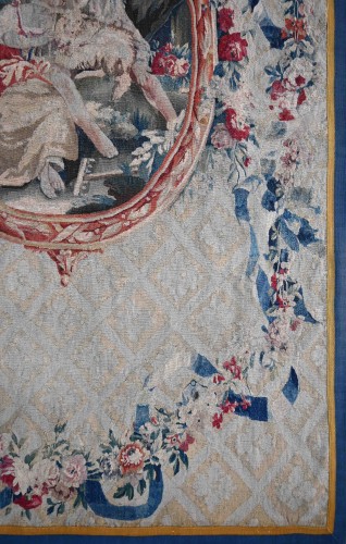 Tapisserie à médaillon de la Manufacture d'Aubusson du XVIIIe siècle - Galerie Lissier